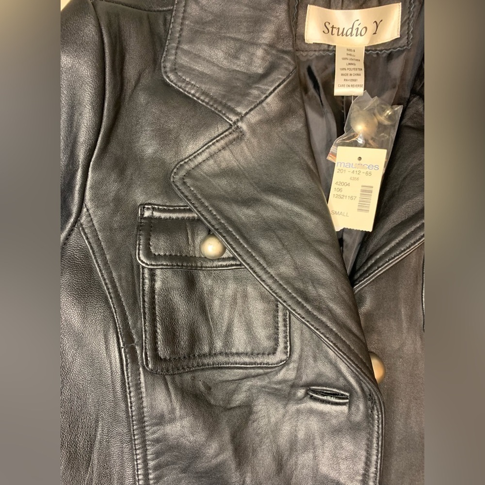 Studio Y Black LeatherNWT Women’s Jacket/Blazer size Small! - Picture 9 of 11